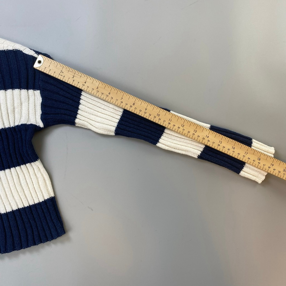 American Eagle Cardigan Womens XS Navy White Stripe Ribbed Crop Nautical Indie - Picture 7 of 12